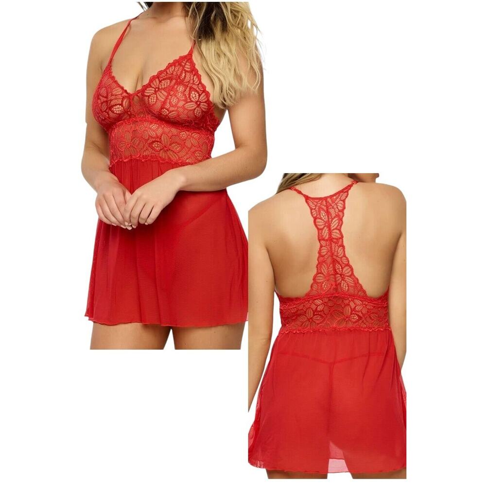 Jezebel RENEE Red Lace Set NWOT Sz L